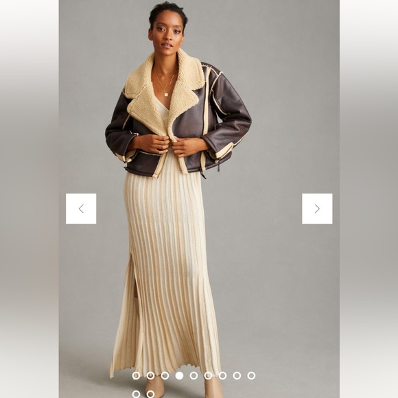 Anthropologie NWT Pilcro Faux-Leather Sherpa-Lined Jacket size M. - Picture 4 of 16